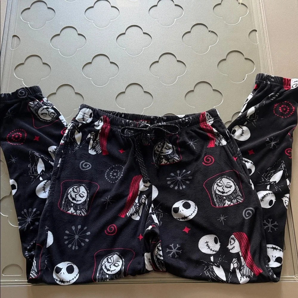 DISNEY THE NIGHTMARE BEFORE CHRISTMAS Cozy Fleece Joggers Pajama Pant Womens S - Picture 2 of 15